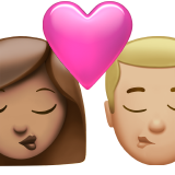 kiss: woman, man, medium skin tone, medium-light skin tone