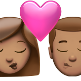 kiss: woman, man, medium skin tone