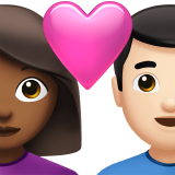 couple with heart: woman, man, medium-dark skin tone, light skin tone