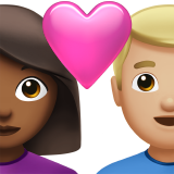 couple with heart: woman, man, medium-dark skin tone, medium-light skin tone