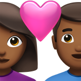 couple with heart: woman, man, medium-dark skin tone