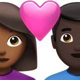couple with heart: woman, man, medium-dark skin tone, dark skin tone
