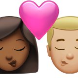 kiss: woman, man, medium-dark skin tone, medium-light skin tone