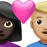 couple with heart: woman, man, dark skin tone, medium-light skin tone
