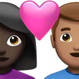 couple with heart: woman, man, dark skin tone, medium skin tone