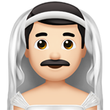 man with veil: light skin tone