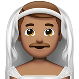 man with veil: medium skin tone