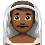 man with veil: medium-dark skin tone