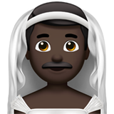 man with veil: dark skin tone