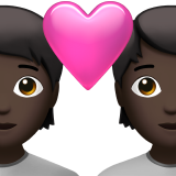 couple with heart: dark skin tone