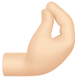 pinched fingers: light skin tone