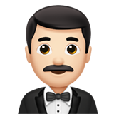 man in tuxedo: light skin tone