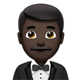 man in tuxedo: dark skin tone