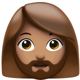 woman: medium skin tone, beard
