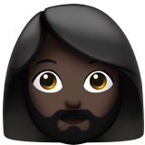 woman: dark skin tone, beard