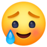 Smiling face with tear - Facebook