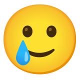 Smiling face with tear - Noto Color Emoji