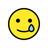 Smiling face with tear - OpenMoji