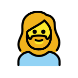 Woman: beard - OpenMoji
