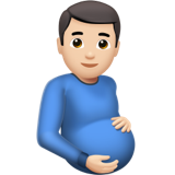 pregnant man: light skin tone