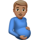 pregnant man: medium skin tone
