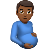 pregnant man: medium-dark skin tone