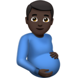 pregnant man: dark skin tone