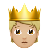 person with crown: medium-light skin tone