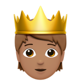 person with crown: medium skin tone