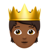 person with crown: medium-dark skin tone