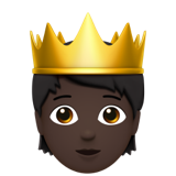 person with crown: dark skin tone