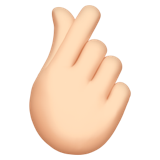 hand with index finger and thumb crossed: light skin tone