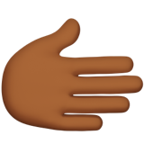 rightwards hand: medium-dark skin tone