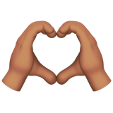 heart hands: medium skin tone