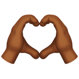 heart hands: medium-dark skin tone