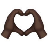 heart hands: dark skin tone