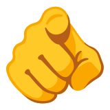 Index pointing at the viewer - Noto Color Emoji