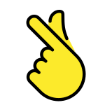 Hand with index finger and thumb crossed - OpenMoji