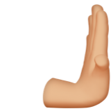 rightwards pushing hand: medium-light skin tone