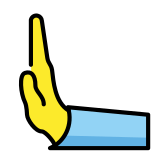 Leftwards pushing hand - OpenMoji