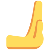 Rightwards pushing hand - Twitter / X