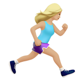 woman running facing right: medium-light skin tone