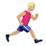 man running facing right: medium-light skin tone