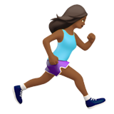 woman running facing right: medium-dark skin tone