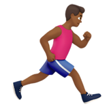 man running facing right: medium-dark skin tone