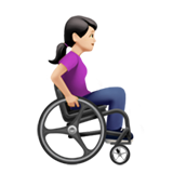 woman in manual wheelchair facing right: light skin tone
