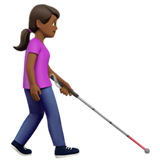 woman with white cane facing right: medium-dark skin tone
