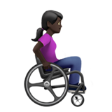 woman in manual wheelchair facing right: dark skin tone