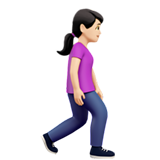 woman walking facing right: light skin tone