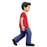 man walking facing right: light skin tone